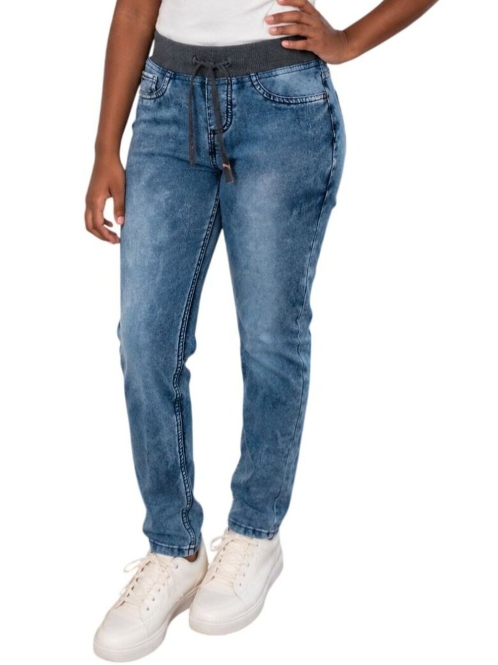 Wishful Park Girls Size 12 Jogger Jeans Stretchy Denim Acid Wash Style